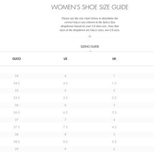 gucci women shoe size